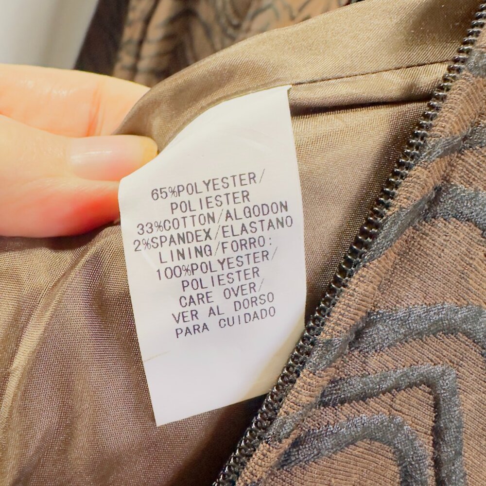 Due Per Due Ladies NWT Brown Black Zipper Jacket Style T71850 Striped Tiger - Picture 7 of 16
